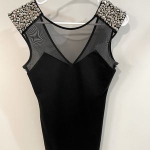 Black studded mini dress